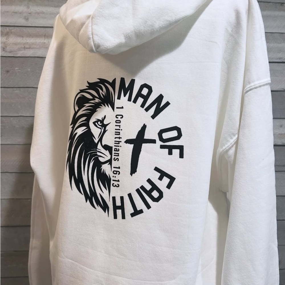 White Graphic Hoodie for Men